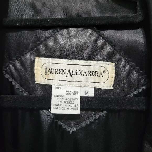 Vintage Leather Black Women's 1980's Jacket Blazer Retro shoulder pads - Picture 3 of 16